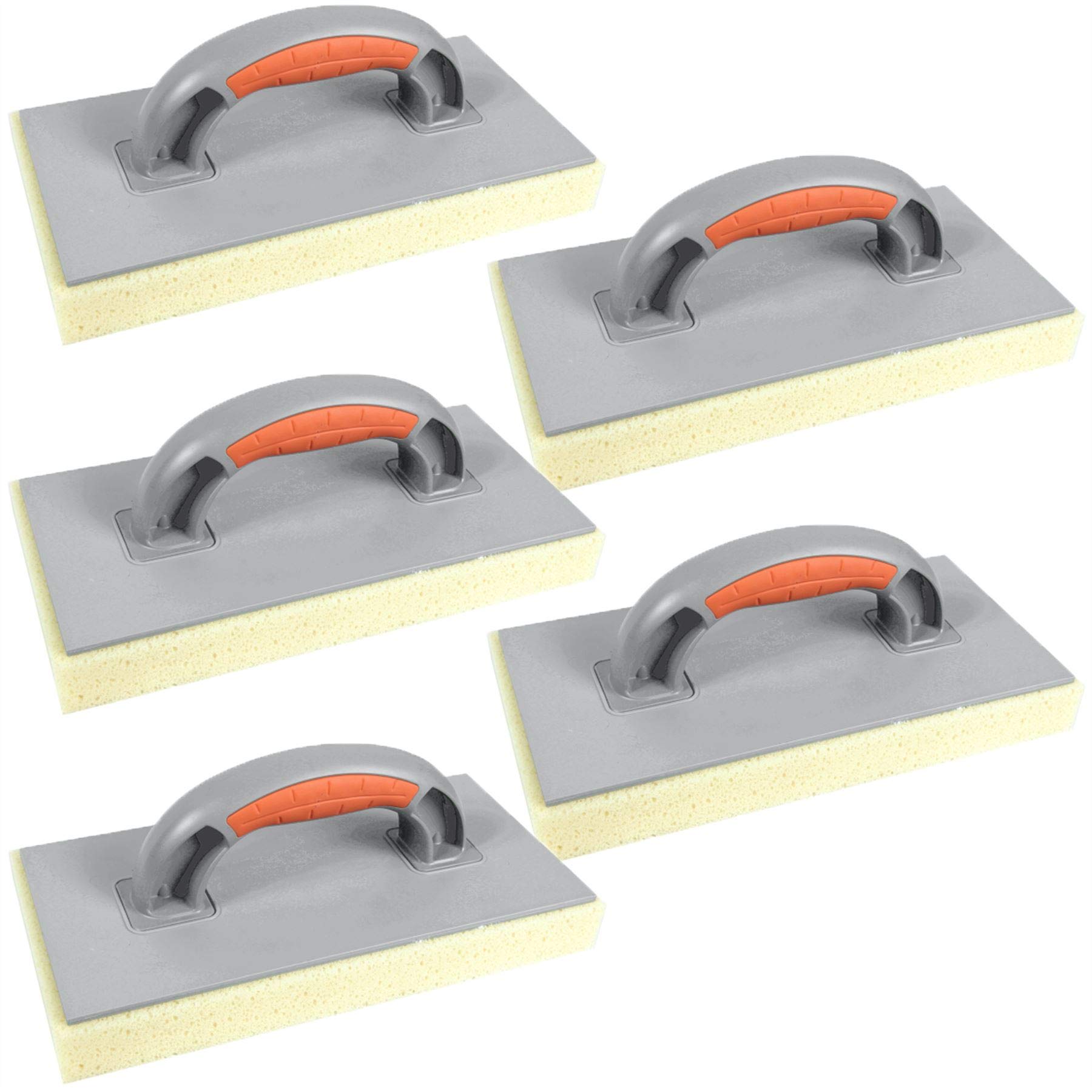 5PCS Yellow Sponge 30mm Rubber Handle Float 280 x 140 Plastering Grouting Rough