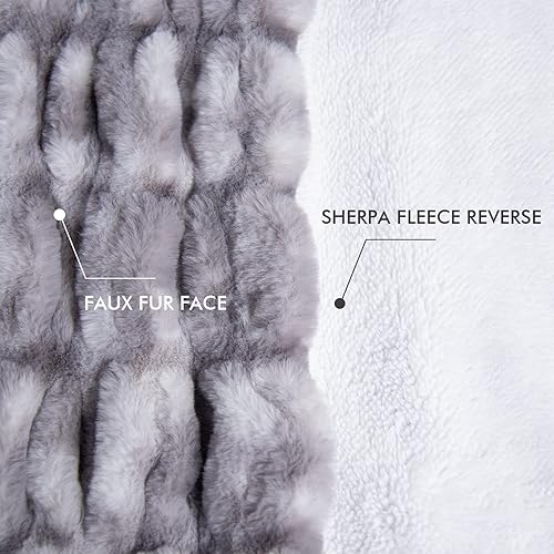 Miniatura 7 de lifein Manta de piel sintética para sofá, manta de felpa negra súper suave de Navidad, acogedora manta gruesa y esponjosa de invierno, cómoda manta