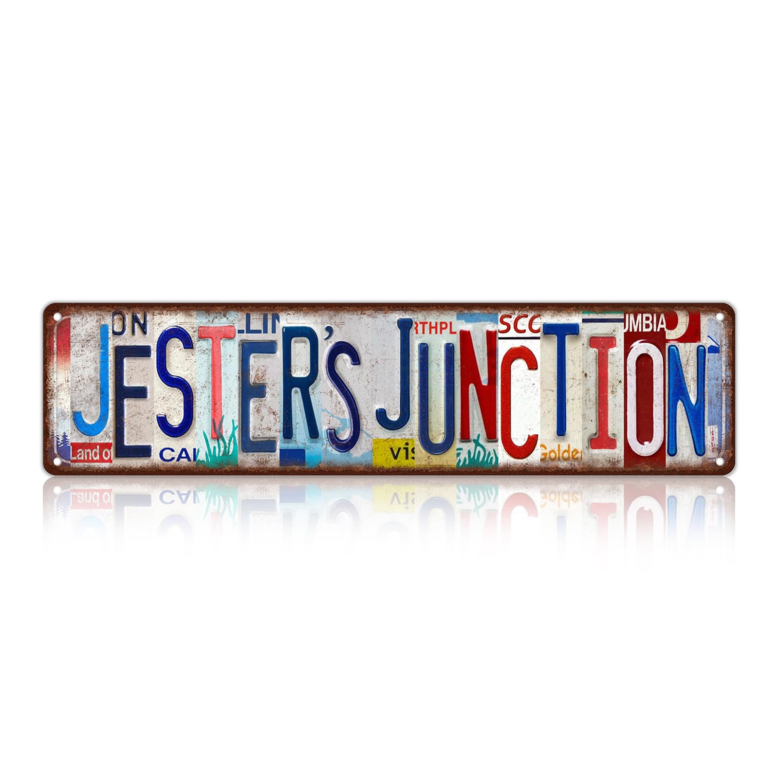 Vintage Jester's Junction Street Sign Wall Decor Metal Tin Signs Poster