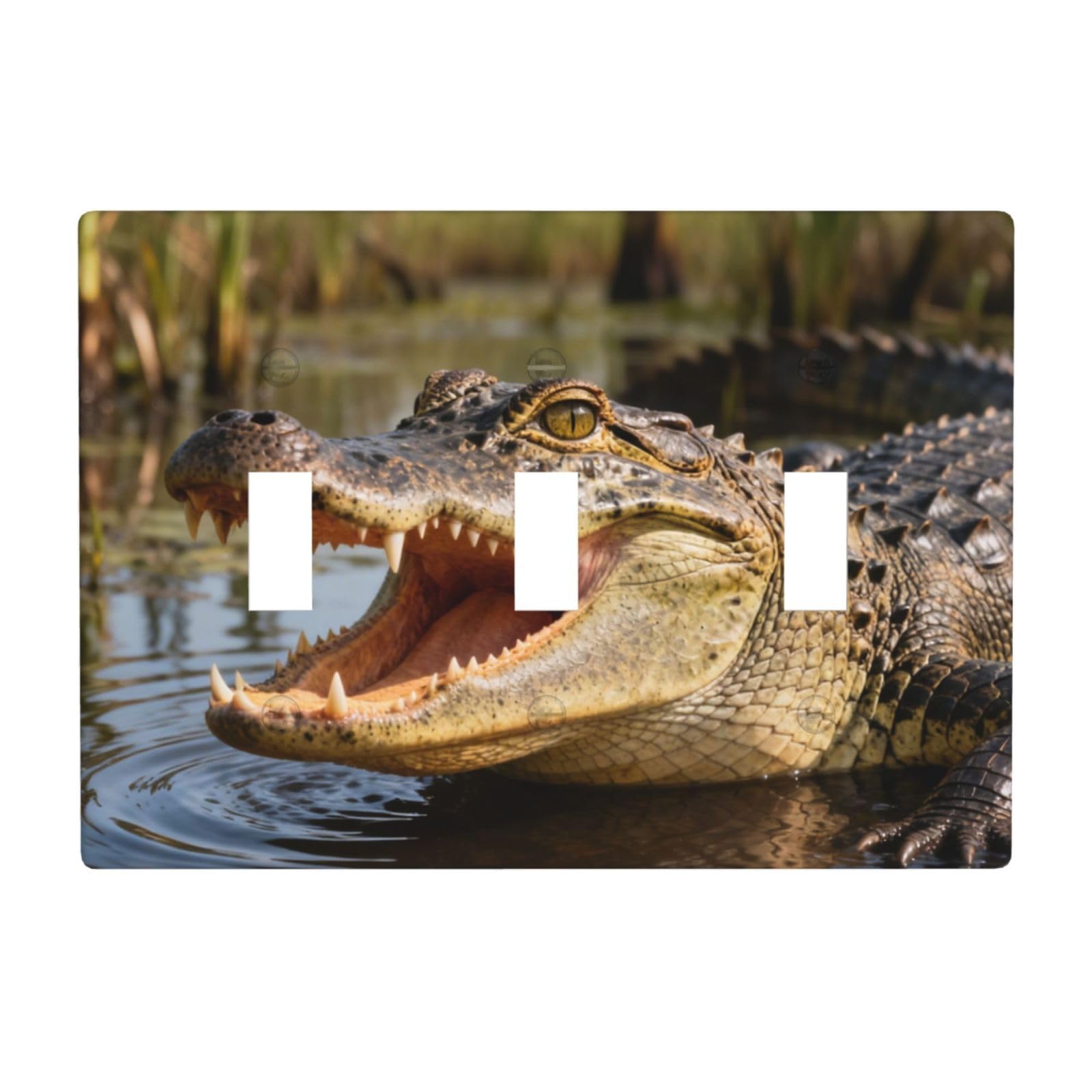 Crocodile 3 Gang Switch Plate Cover-Unbreakable Polycarbonate Wall Plate, Heat Resistant Toggle Switch Decor for Home