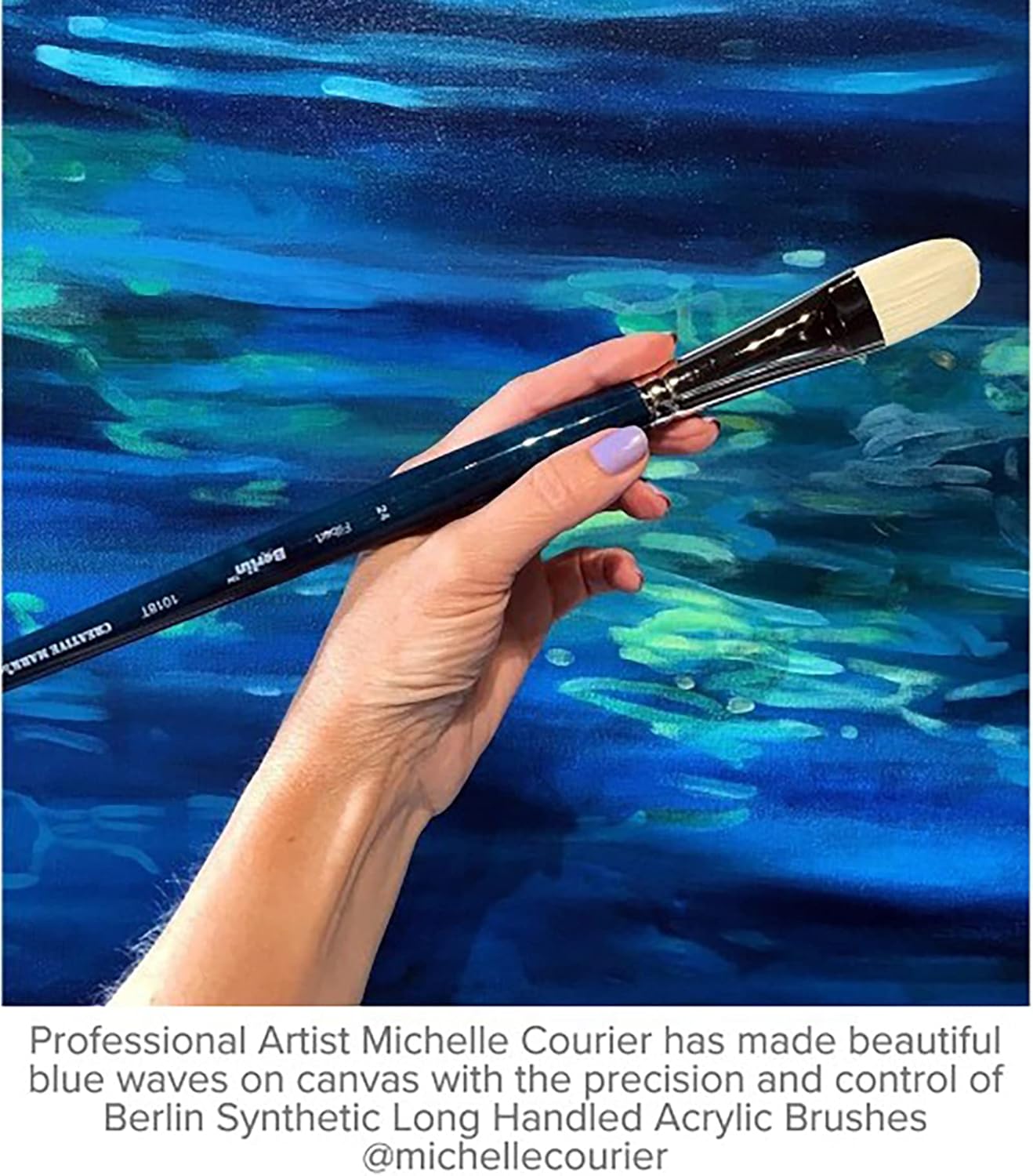 Creative Mark Berlin Synthetic Long Handle Artist Brush - Script Liner # 10 - Handmade in Germany Art Paint Brush w/Synthetic Filament for Acrylics, Oils, Alkyds