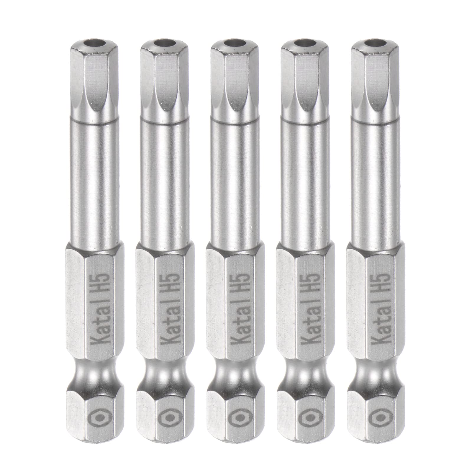 sourcing map 5pcs H5 Hex Screwdriver Bit 1/4" Hex Shank 2" Length Magnetic Security Screw Driver Power Tool
