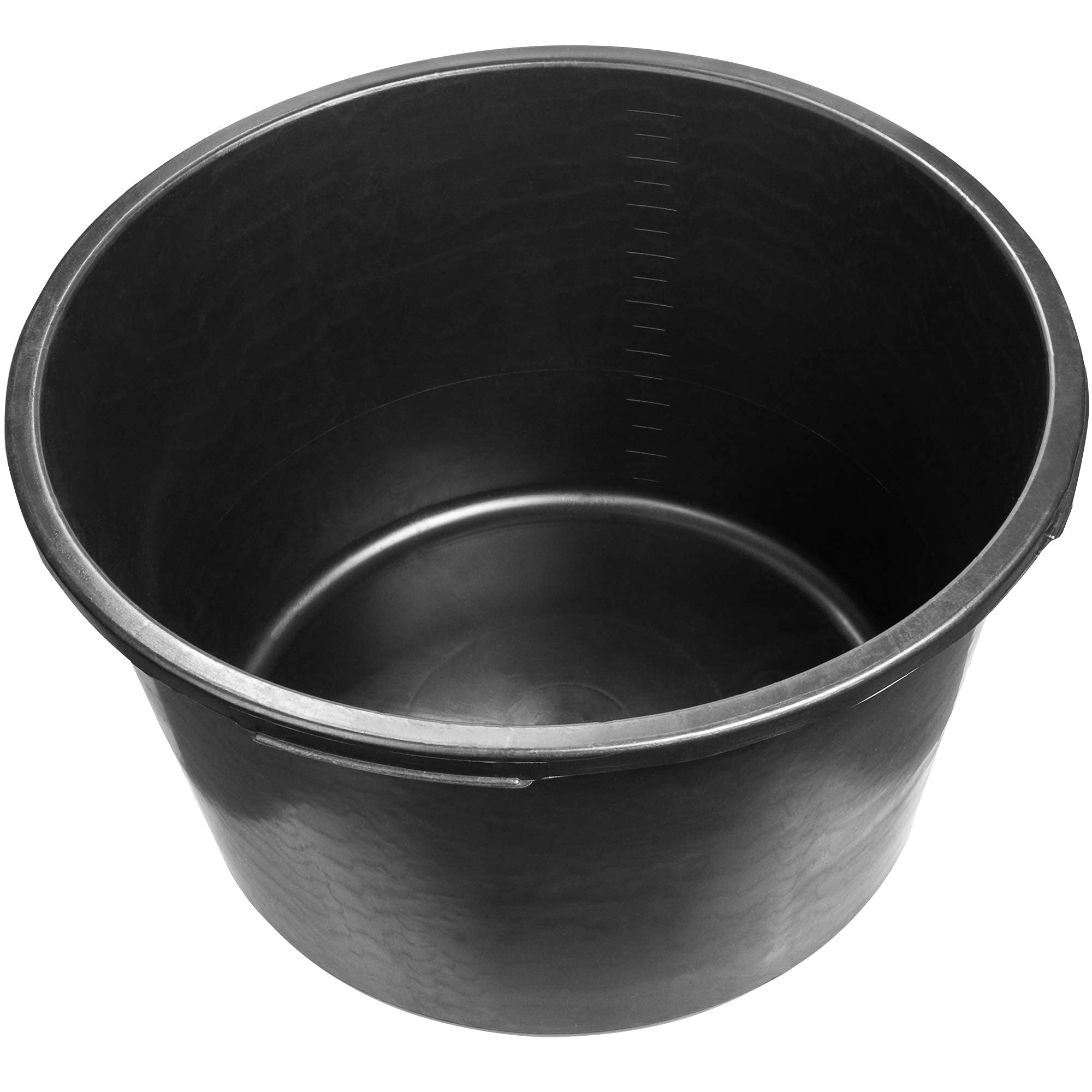 KADAX Bac à Mortier Rond en Plastique, Grand Seau de Chantier avec Poignées, Auge de Maçon, Idéal pour Les Travaux de Construction et de Bricolage (Noir, 90L)