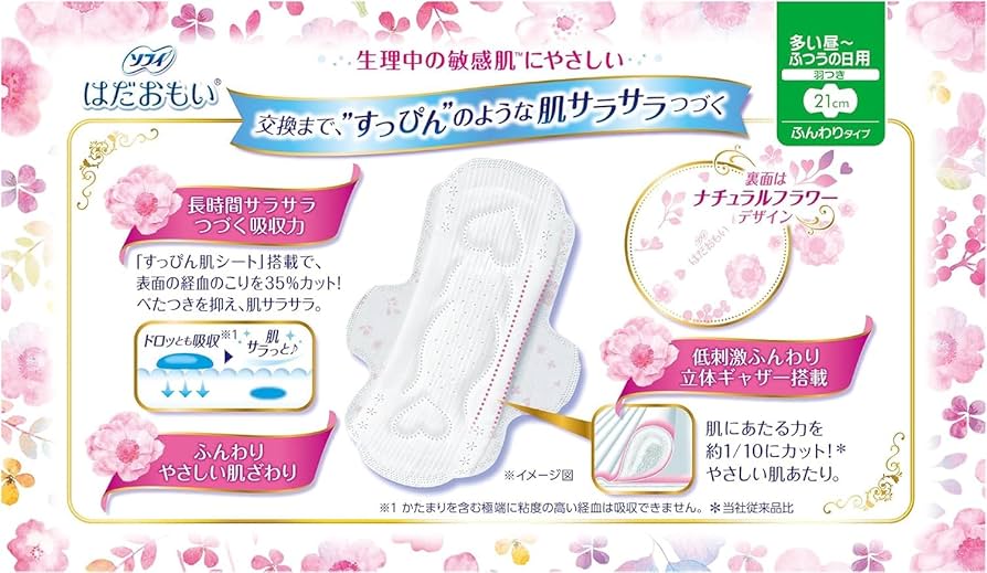 値下げしました❗️はだおもい 26個入り15パック‼️ 最後の15パック❗️ Amazon | ソフィ はだおもい 極うすスリム 特に多い昼用 羽つき