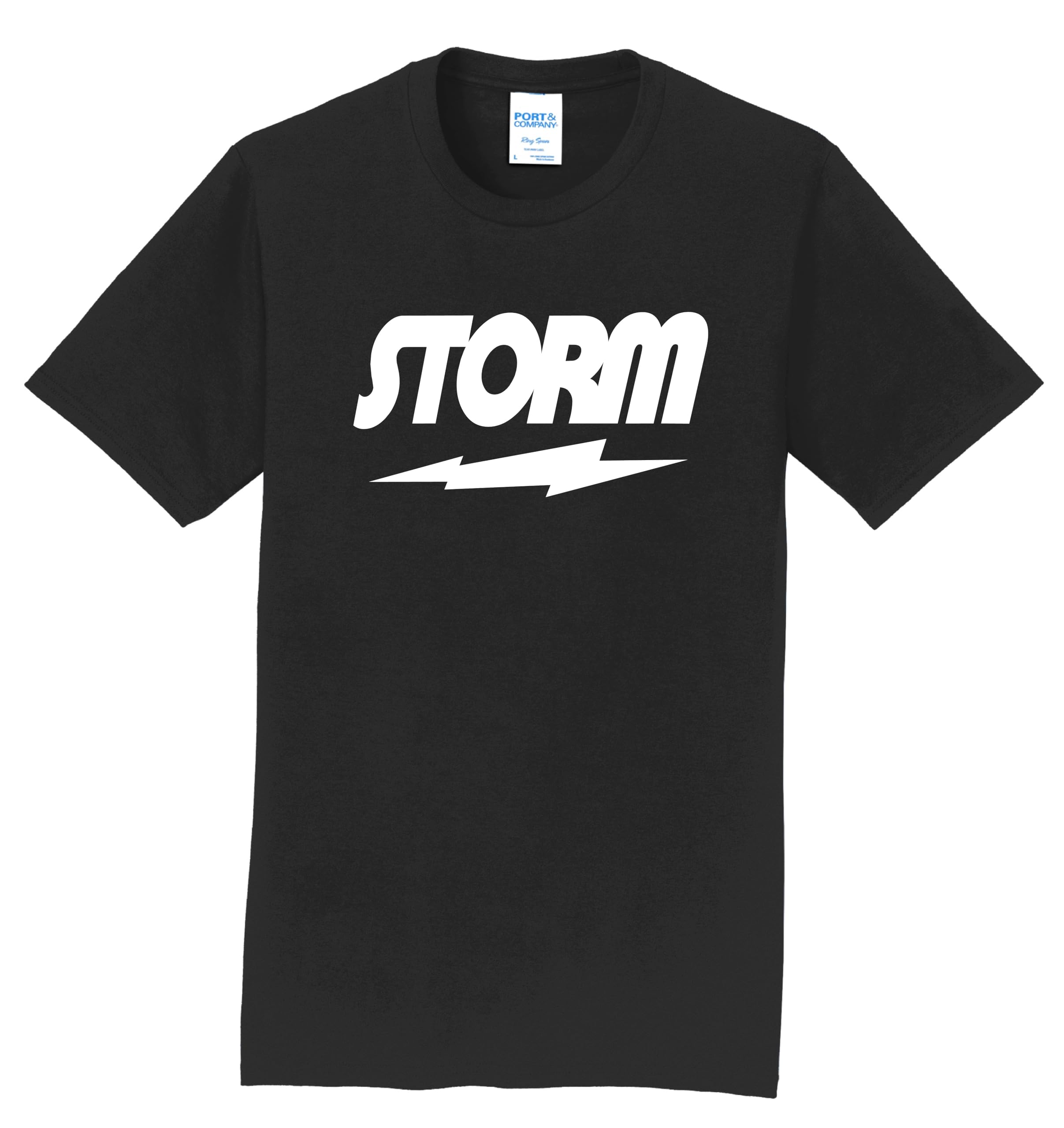 Logo Infusion I Am Bowling Black Short Sleeve T-Shirt 100% Cotton - Storm - White Logo - Design 00BD (US, Alpha, Large, Regular, Regular)