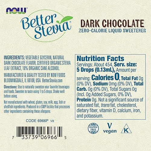 Miniatura 2 de NOW Foods Better Stevia Edulcorante Líquido Chocolate Negro - 2 fl oz