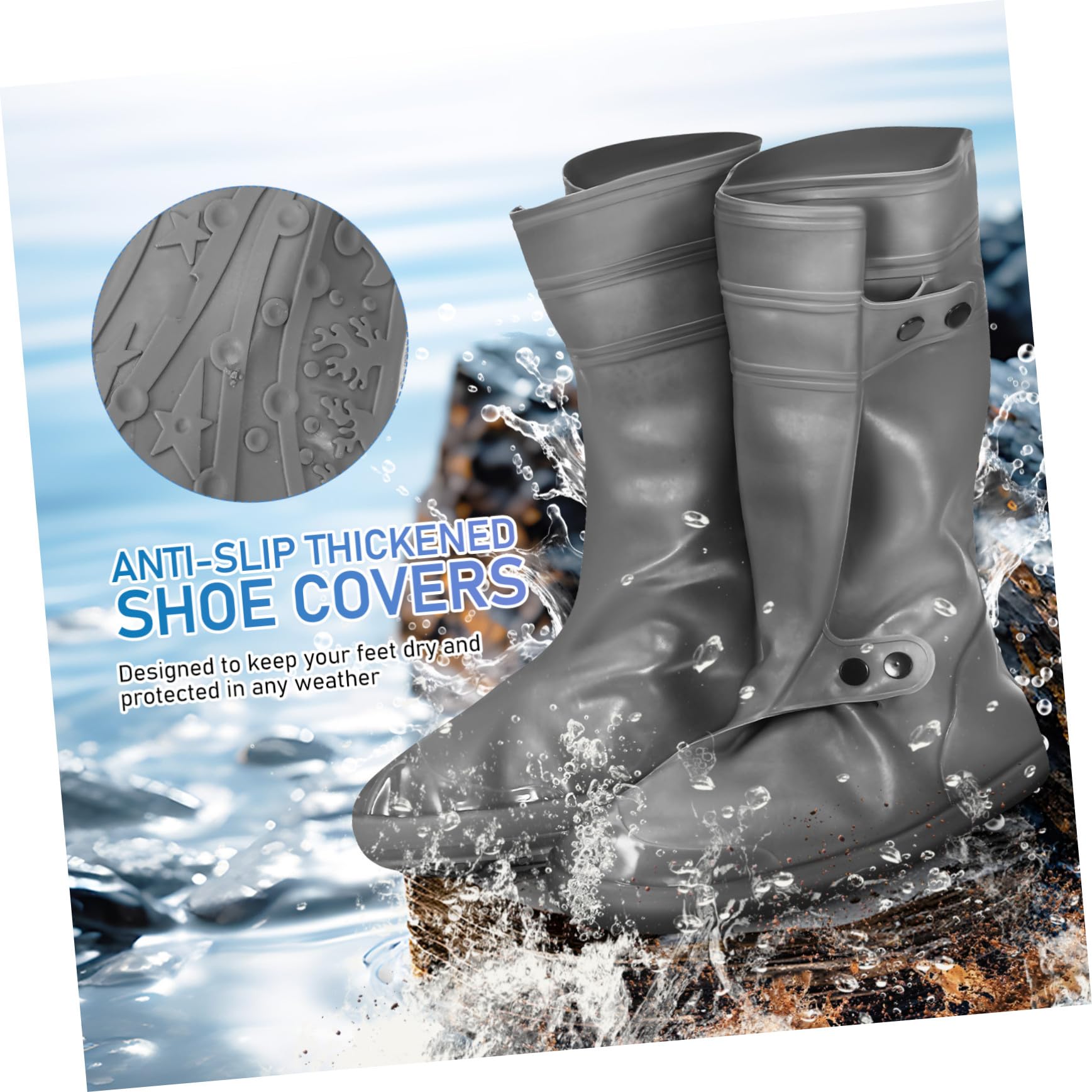 Copriscarpe Impermeabili Riutilizzabili Xl Protezione Antipioggia Spessa e Antiscivolo per Escursionismo e Ciclismo Copertura Resistente per Scarpe da Viaggio e Lavoro Outdoor