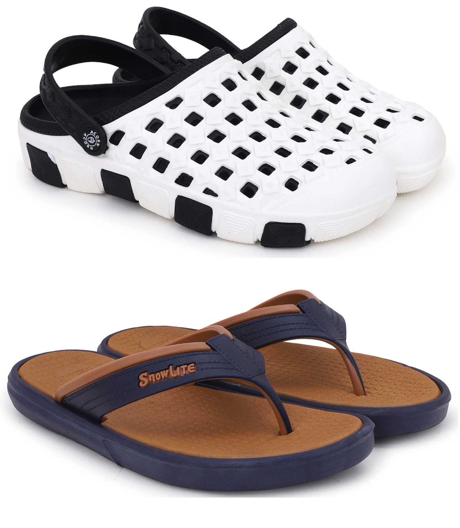 pampy angel Clogs for Men Classic Casual Sandals with Adjustable Back Strap Anti-Skid Lightweight Flip-Flop Slipper Slides for Men's & Boy's Combo Pack of 2-picture-36