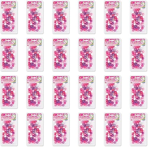 Kit de fabricación de joyas de cuentas para manualidades, pulseras para trenzar el cabello, manualidades, poni (grande, redondo, rosa, morado,