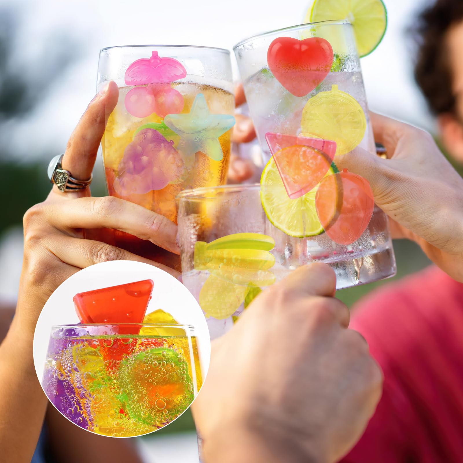 Cubetti Di Ghiaccio Riutilizzabili XiXiRan - 30 Pezzi Colorati Per Cocktail E Bevande Fredde