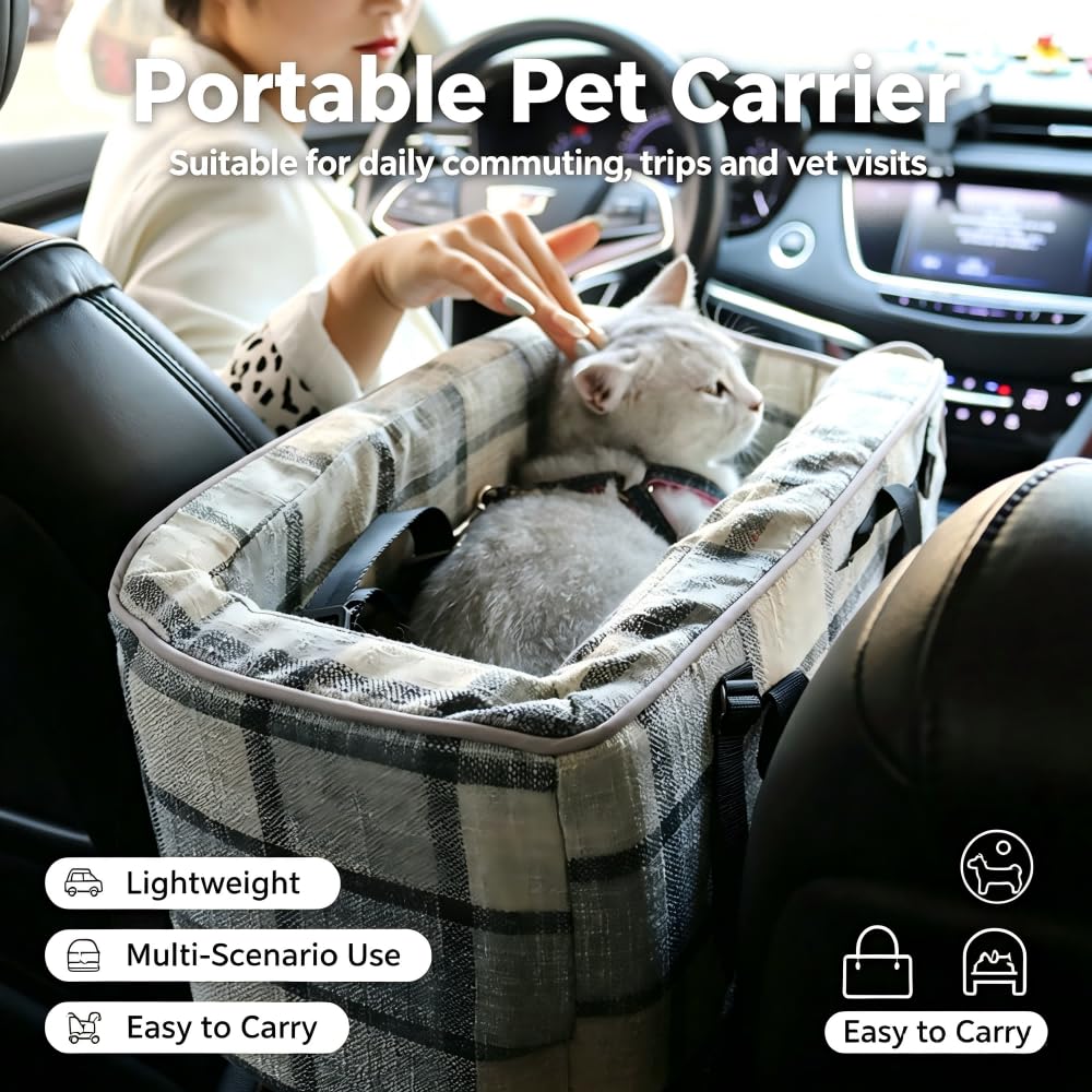 Asiento de Coche para Perros Pequeños para Chrysler Pacifica 2017-2025 | Asiento de Coche para Mascotas en Consola Central, Elevador Portátil, para Perros y Gatos