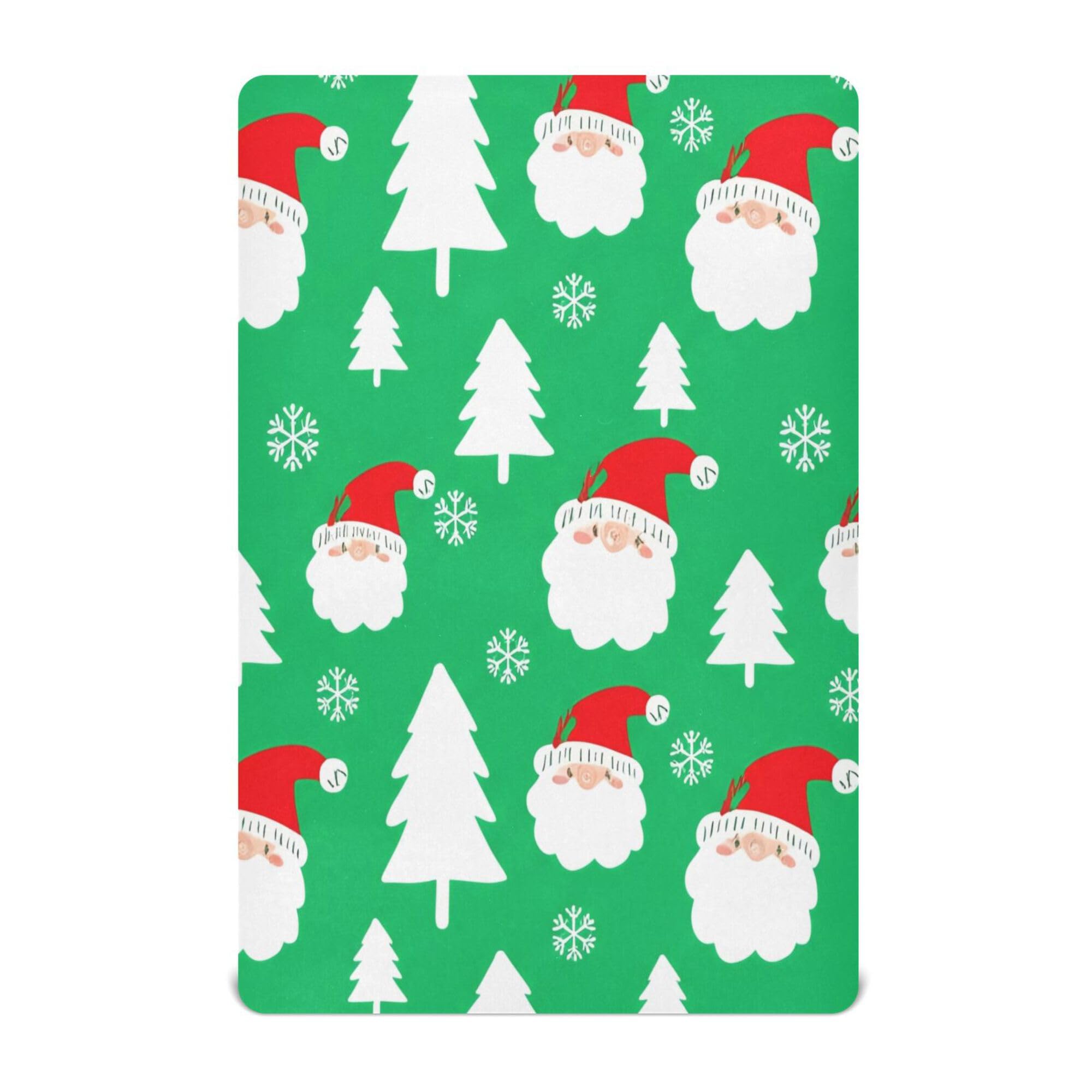Ttgoth Cute Santa Claus Cot Sheet Boys Girls Soft & Breathable Fitted Crib Sheet for Toddler Bed Mattress & Baby Bedside Crib Mattress, 68x99 cm