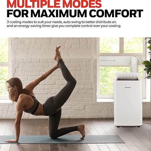 Miniatura 10 de Honeywell HW2CESAWW9 - Aire acondicionado portátil de 12000 BTU con deshumidificador y ventilador color blanco