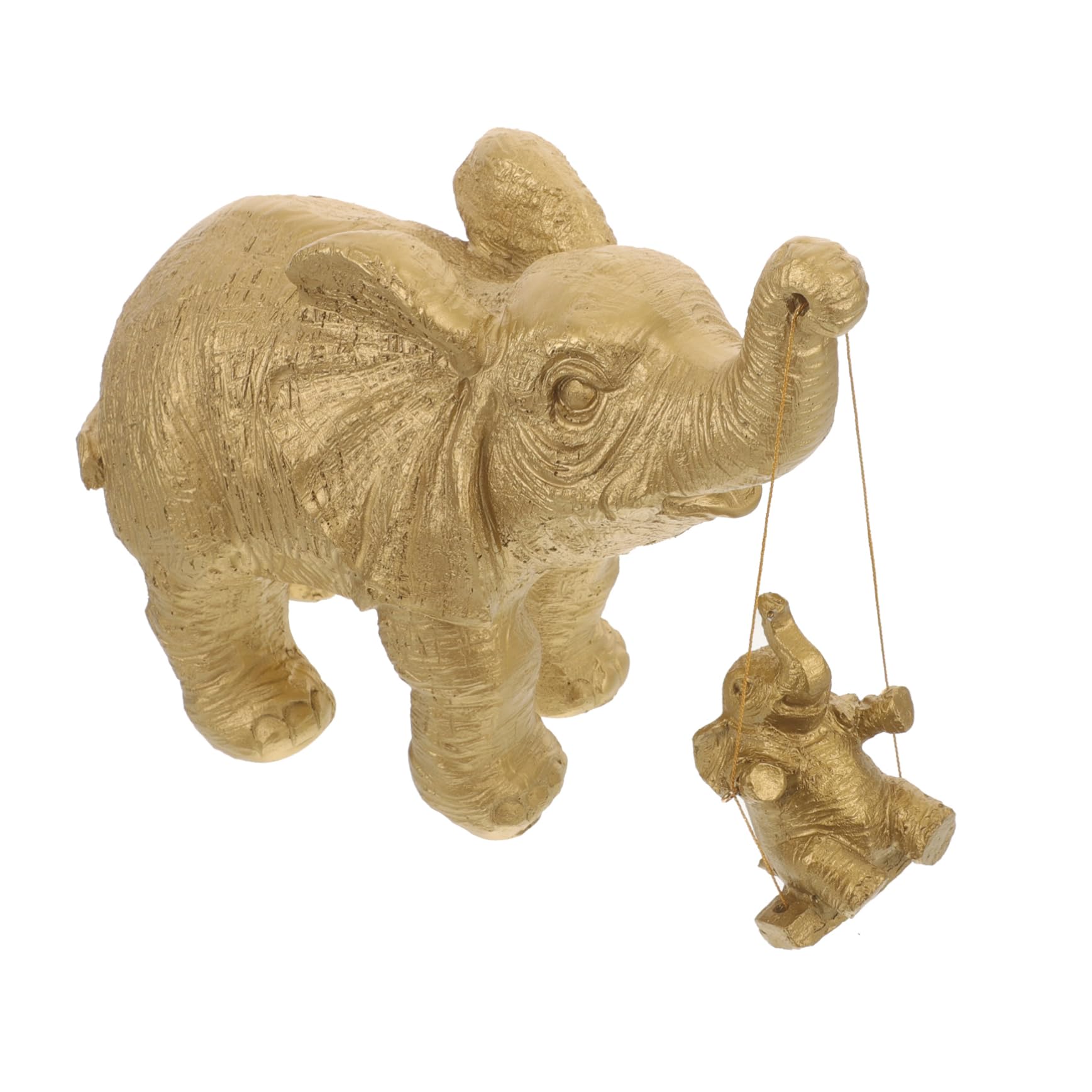 ABOOFAN Figura de Elefante de Resina Dorado, Adorno de Mesa Decorativo