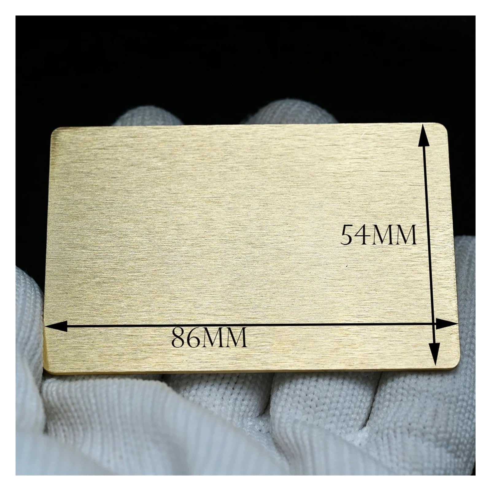Messingplaketten 2 Stück rechteckige Messing-Plakettenrohlinge 86 x 54 mm | Namensschild aus Metall mit Gravur, 2 mm dick(With 4 holes)