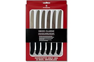 Gefro Knife: Swiss Classic 6-Piece Steak Knife Set with Serrated Blades