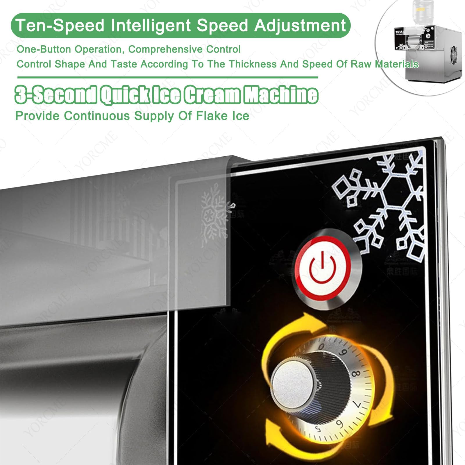 Machine Bingsu CoréEnne, Rasoir à Glace Machine à Glace Floconneuse Polyvalente Équipement,pour Milkshakes, pour Food Trucks et Glaciers,1200W
