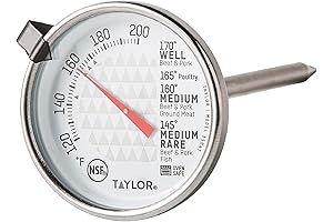 Taylor Precision Leave-in Meat Oven Safe Analog Dial Meat Food Grill BBQ Kitchen Cooking Thermometer
