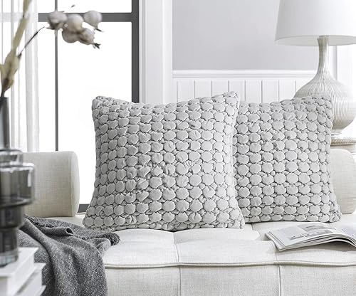 Vista 58 de Juego de 2 fundas de almohada bohemias de 18 x 18 pulgadas, fundas de almohada decorativas de estilo rural de terciopelo, fundas de cojín cuadradas