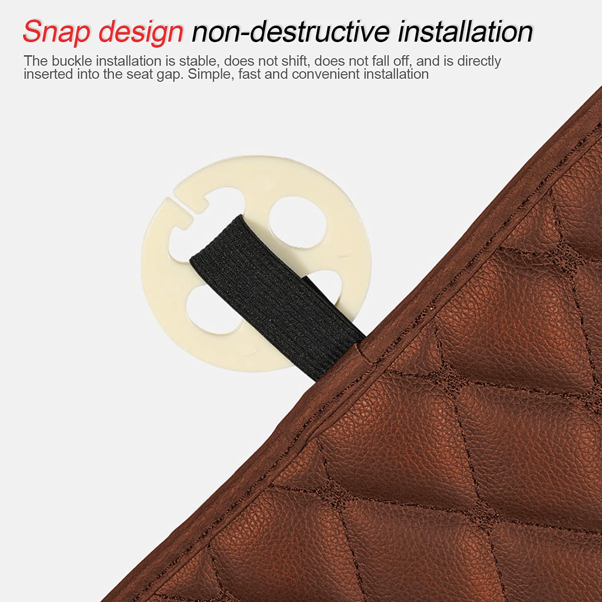 Funda de cuero para asiento de automóvil, cojín de asiento de automóvil, cómodo, compatible con el 90% de vehículos, autos, SUV, accesorios interiores de automóvil para hombres y mujeres (café) 3
