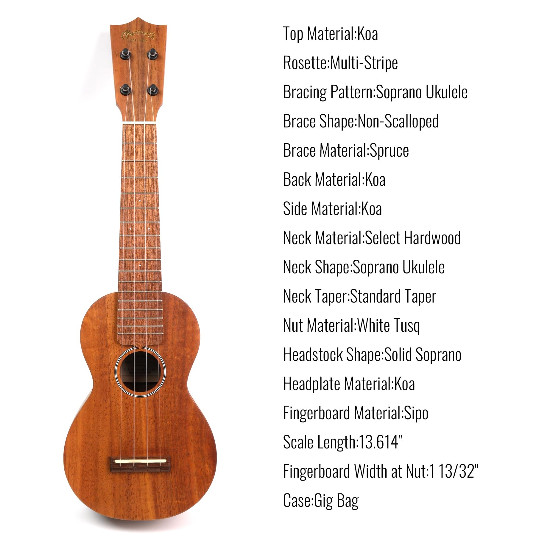 Amazon.co.jp: Martin S1K Uke ハワイアンコア単板 ソプラノウクレレ 
