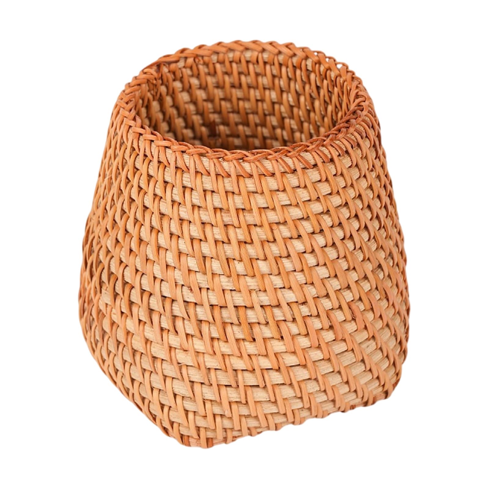 SXRQ Handwoven Rattan Pen Storage Container Decorative Desktop Organiser for Bedroom Countertop Offices Desk Organization Stalk Desk Planner