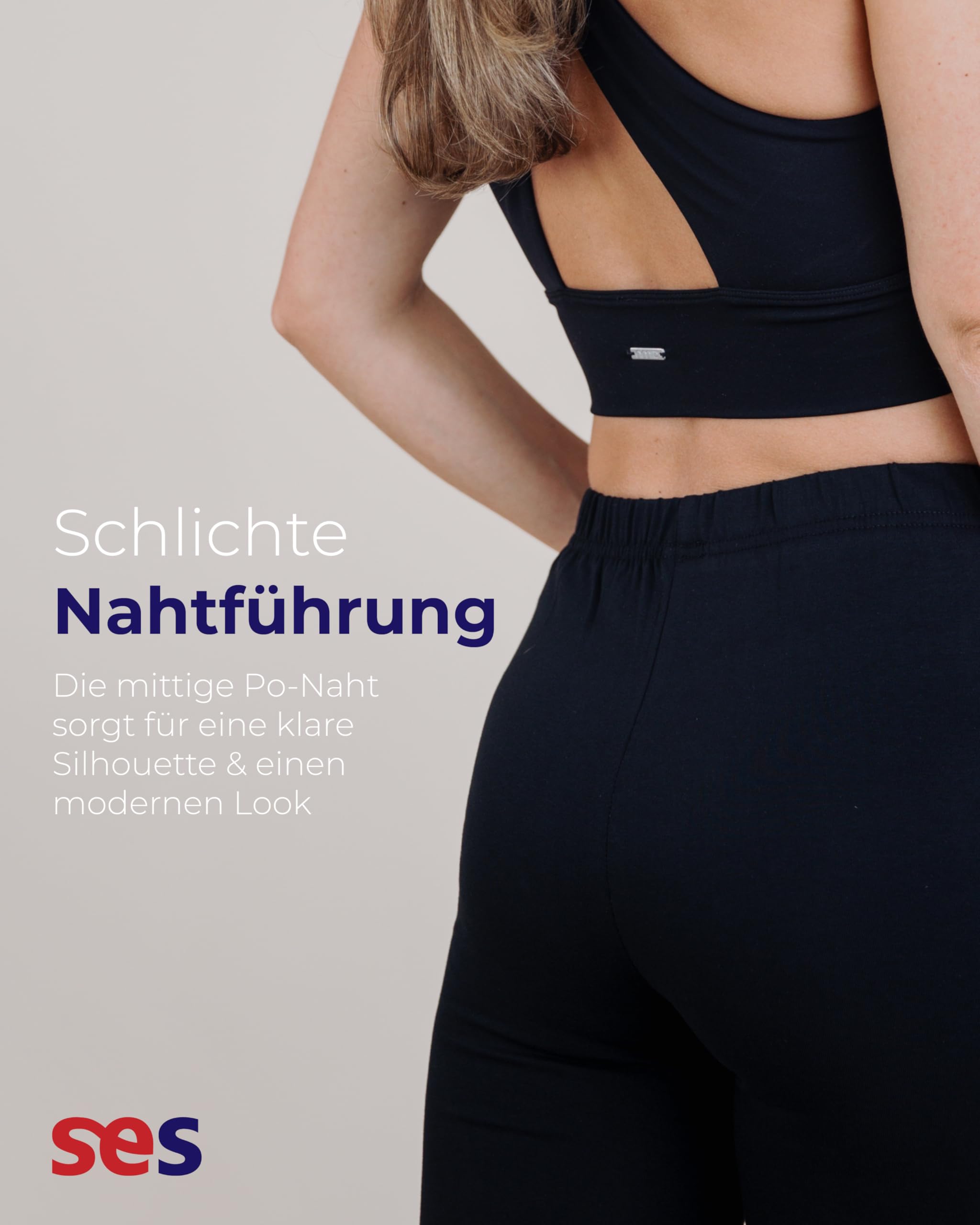 SES Legginsy damskie Capri 3/4, 2 sztuki, bawełna
