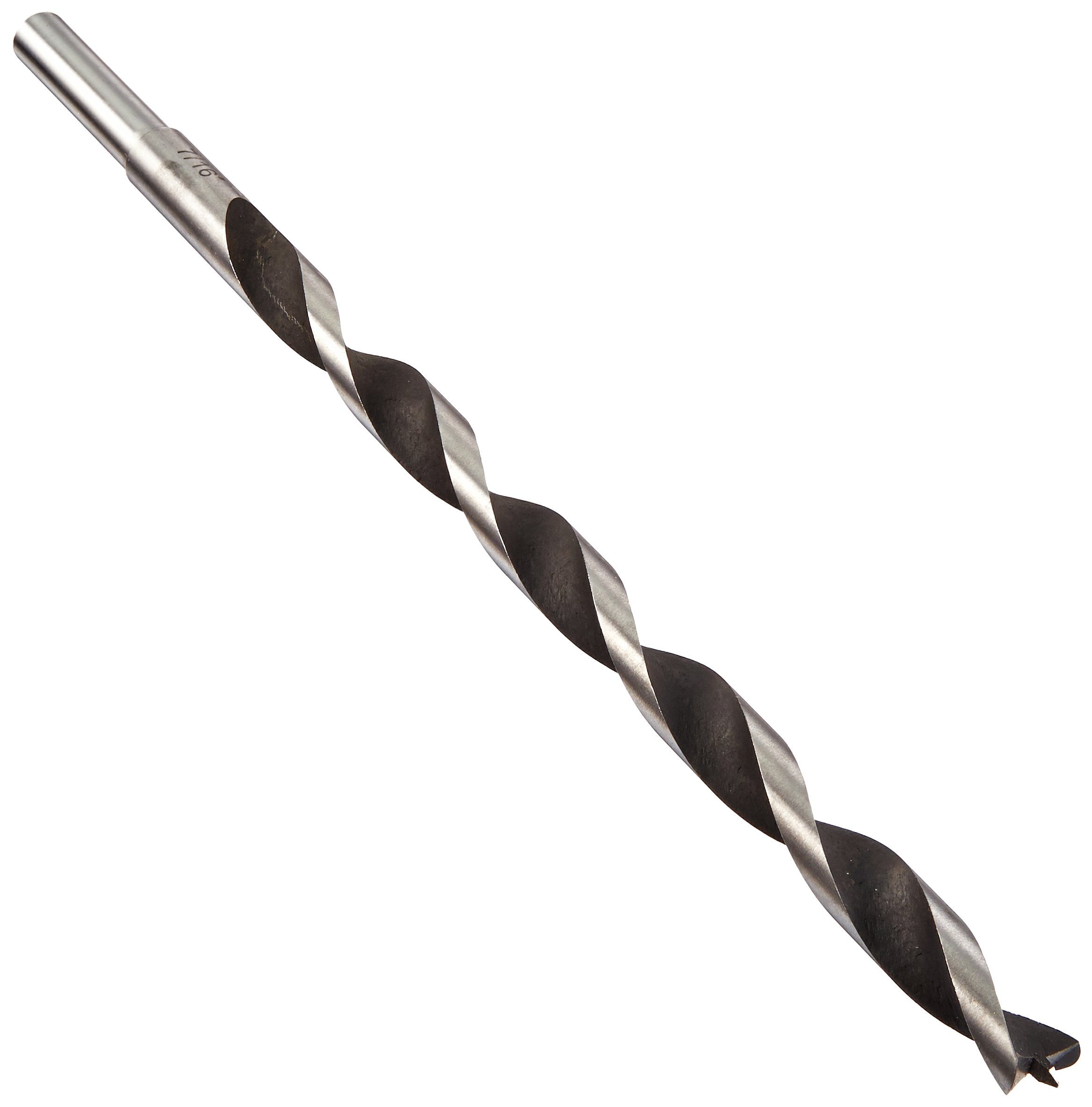 Fisch Brad Point Drill Bit, 7/16" Dia x 250mm Oal Chrome Vanadium Wood Drill Bits, FSF-328568