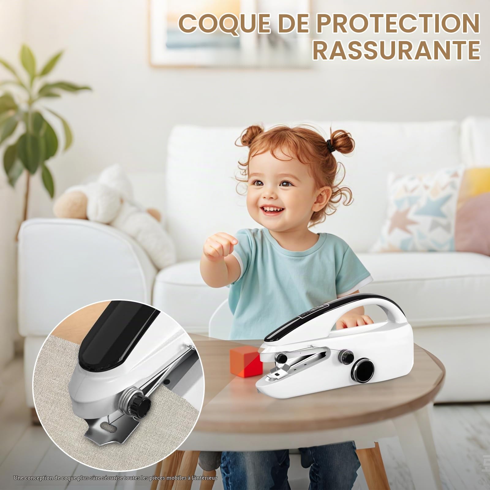 Portable Sewing Machine,Facile à Utiliser Mini Machinee a coudre électriques Portables pour débutants à deux vitesses, avec kit d'accessoires complets, Adaptée Voyages en Famille et Bricolage (FRJ-01)