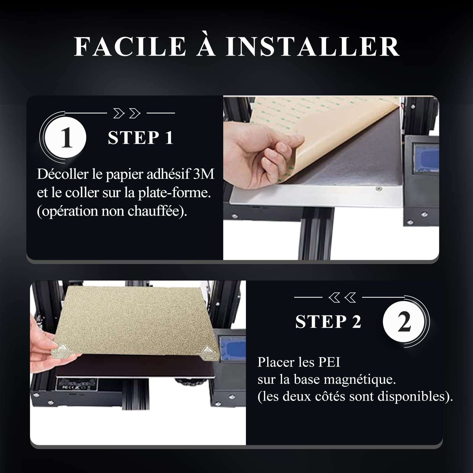 YOOPAI Plateau Ender 3 Double Face en PEI Texturé 235x235mm, PEI Plateforme Magnétique en Acier à Ressort pour Creality Ender 3/ Ender 3 Pro/Ender 3 V2/ Ender 3 S1/ Ender 3 Neo Imprimante 3D