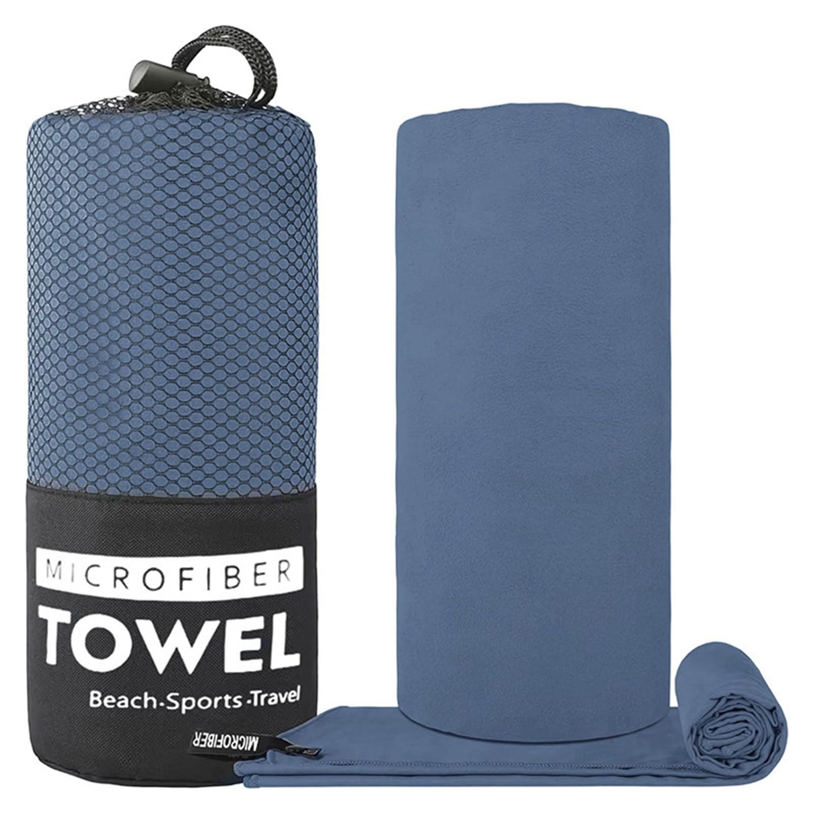 GMEqfhpOPS Quick-Drying Sports Towel Thick Sand Free Microfiber Quick Dry Towel, Super Absorbent Soft Swim BeachTowels for Men, Women Towels Bath(Navy blue,50x110cm)