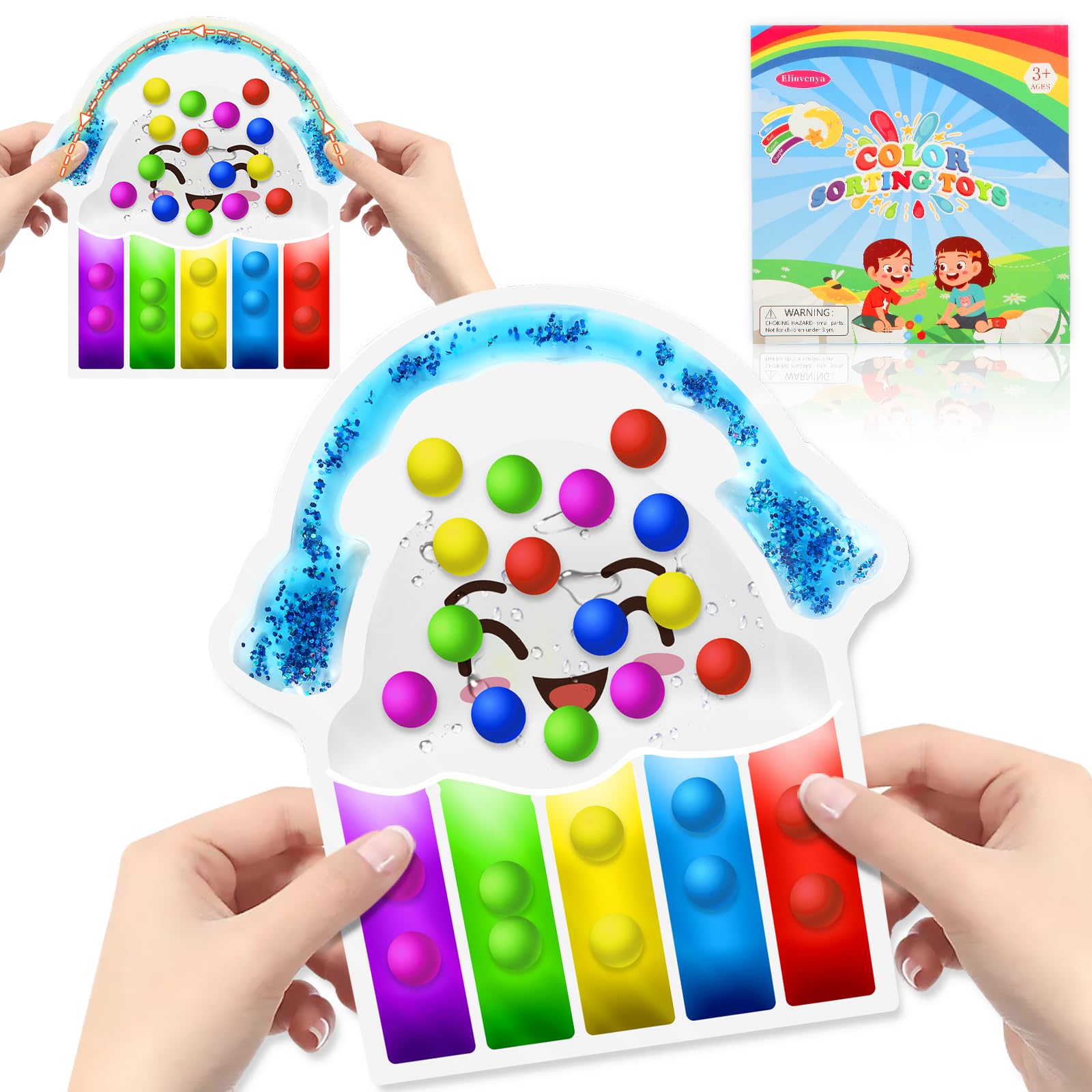 Color Sorting Sensory Toys,Color Sorting Fine Motor Toys for Toddlers，Suitable for Children Aged 3-4 5-7, for Preschool Learning and Outdoor Travel