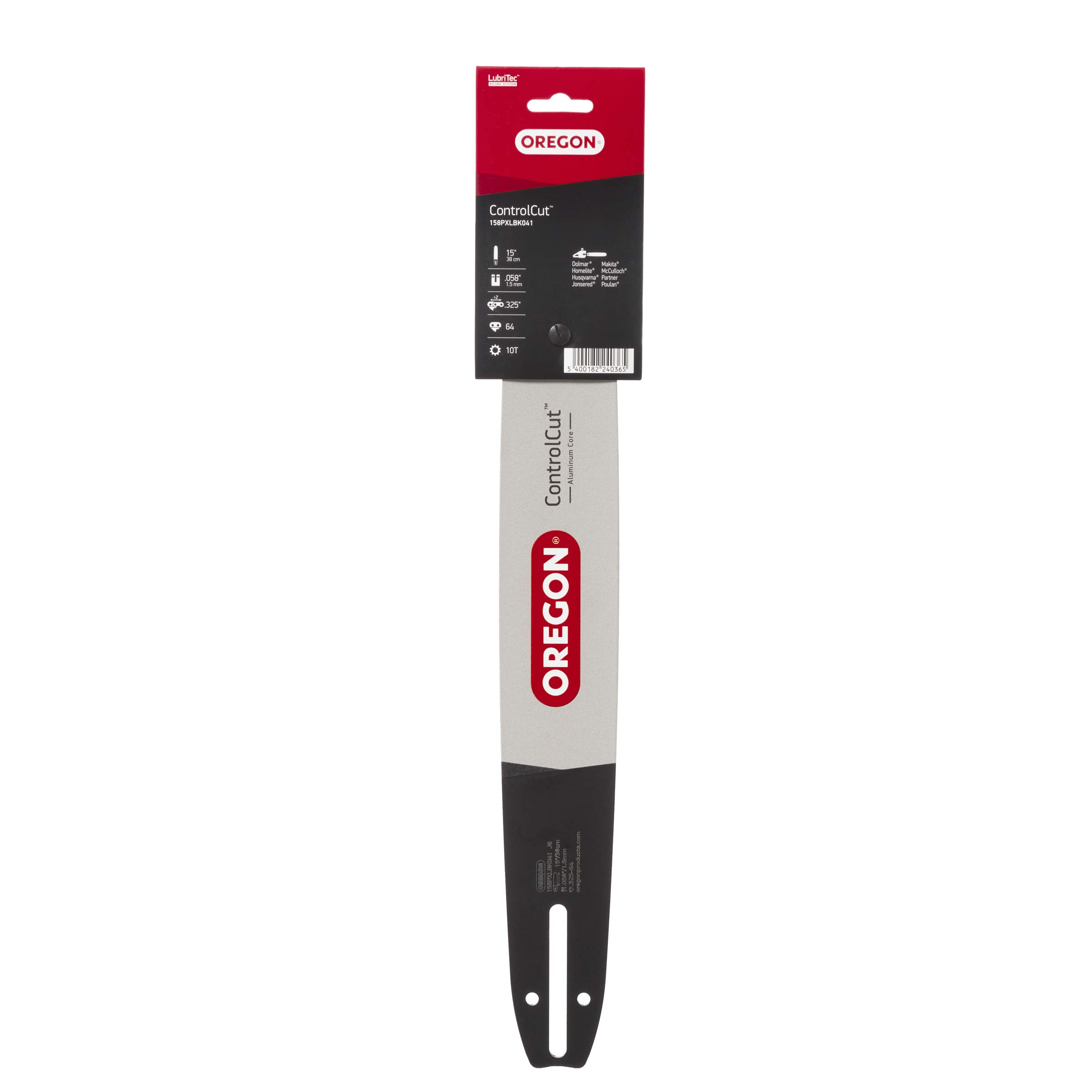 Oregon 158PXLBK041 Barra de guía de Motosierra Profesional Controlcut de 15 Pulgadas con Soporte de Motor K041