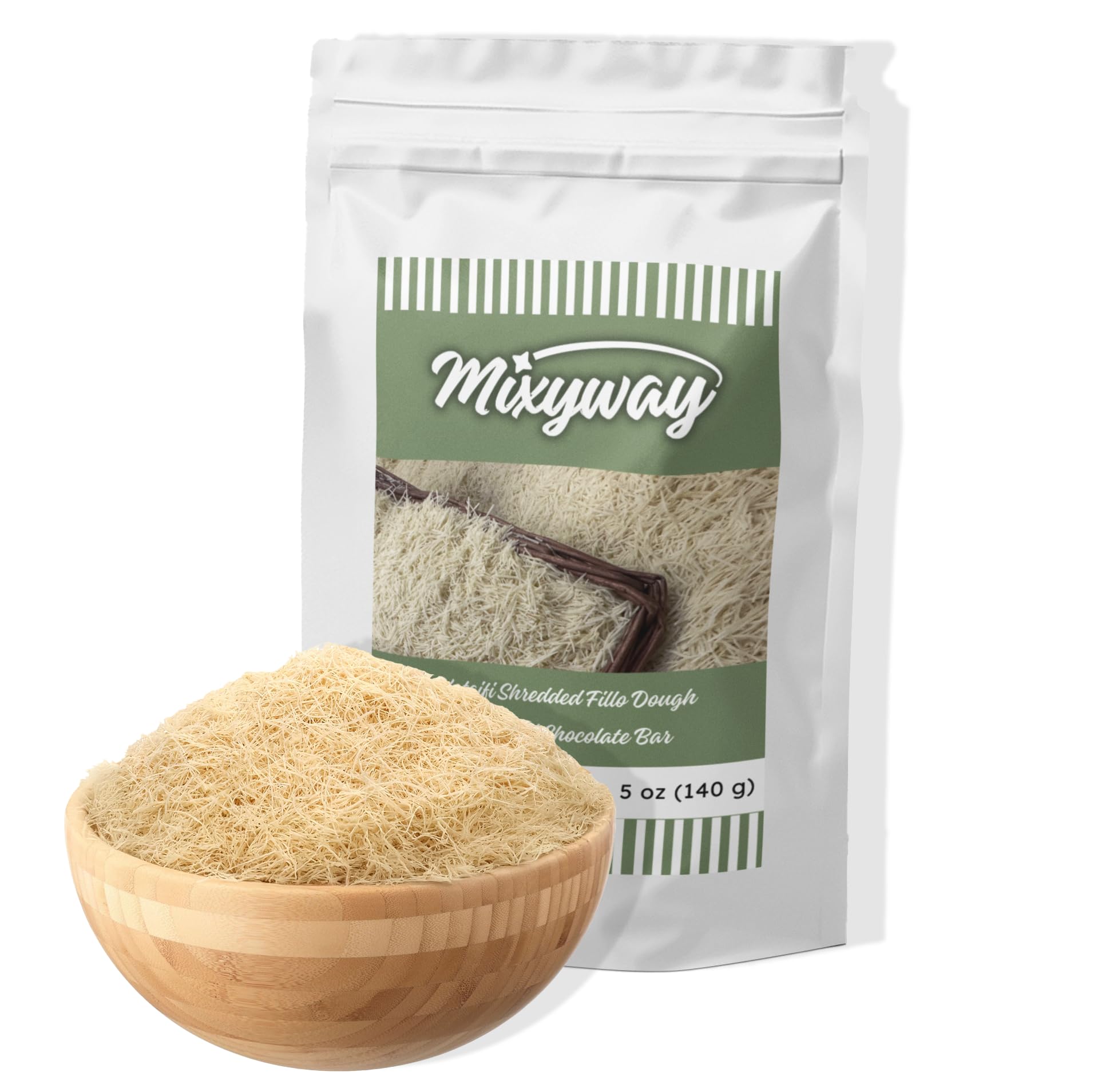 Kataifi Shredded Fillo Dough Pre chopped 5 Oz (140 gr.) for Dubai Chocolate Bar Pistachio, Crushed Kadayif for Knafeh Pistachio Chocolate Bar Pastry