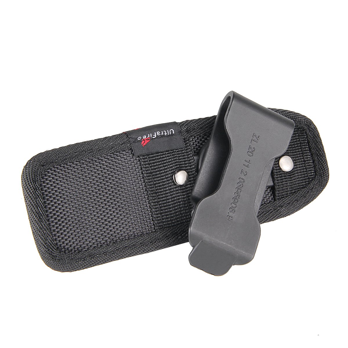 Ultrafire Funda de Linterna Nylon Stretchy Tactical Antorcha Bolsa Titular de la Antorcha Cubierta con Clip de 360 Grados Rotatable Cinturón, Negro