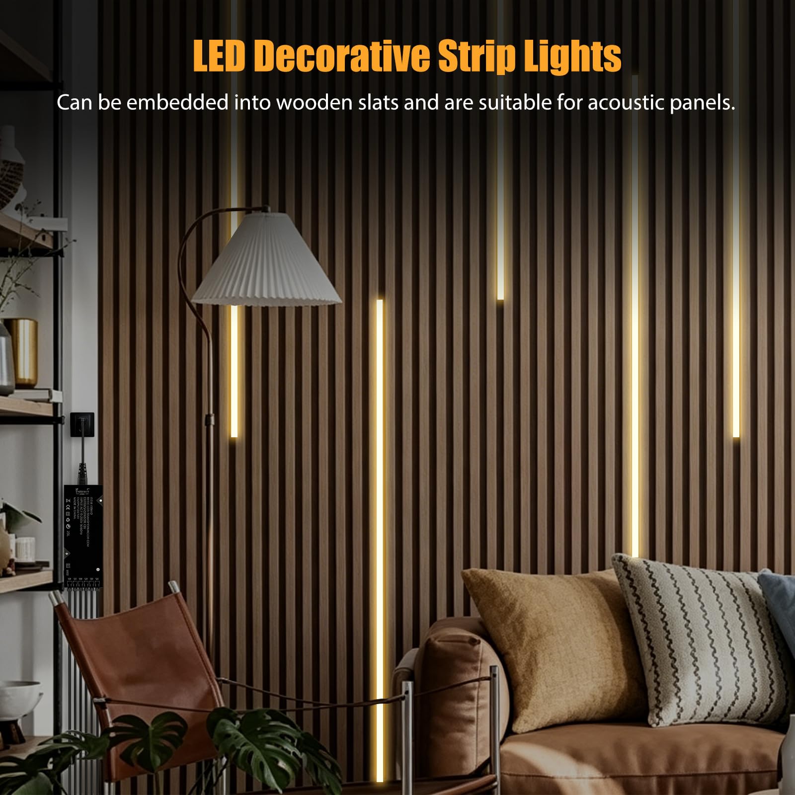 Tira de luces LED COB de 12 V, 6 x 1 m, blanco cálido, 3000 K, regulable, con interruptor táctil, para paneles acústicos, armarios, vitrinas, cocina, vitrina, vitrina, iluminación de