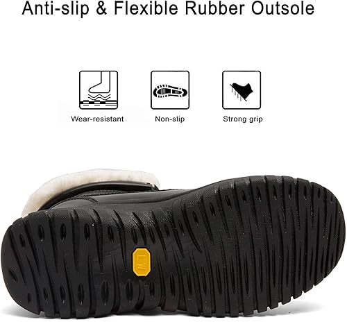 Miniatura 6 de Botas de invierno para mujer, impermeables, cálidas, con forro de piel sintética, botas de nieve para mujer, botas de nieve a la moda, botas de pato