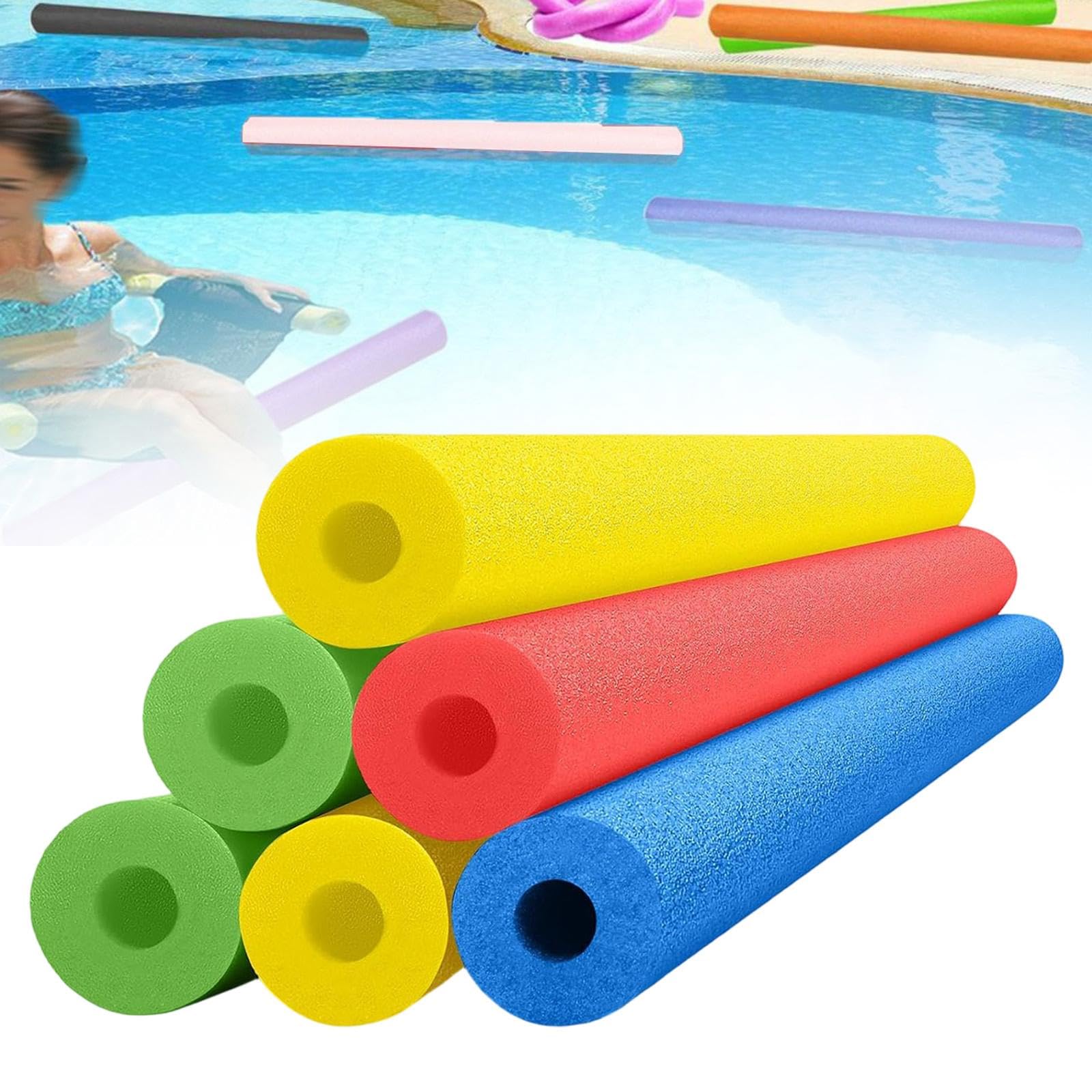 Set di 6 Tubi Galleggianti per Piscina, Ideali per Imparare a Nuotare, Realizzati in Morbida E Confortevole Schiuma, Adatti a Bambini E Adulti, per At, 6 Pezzi, 4 Colori