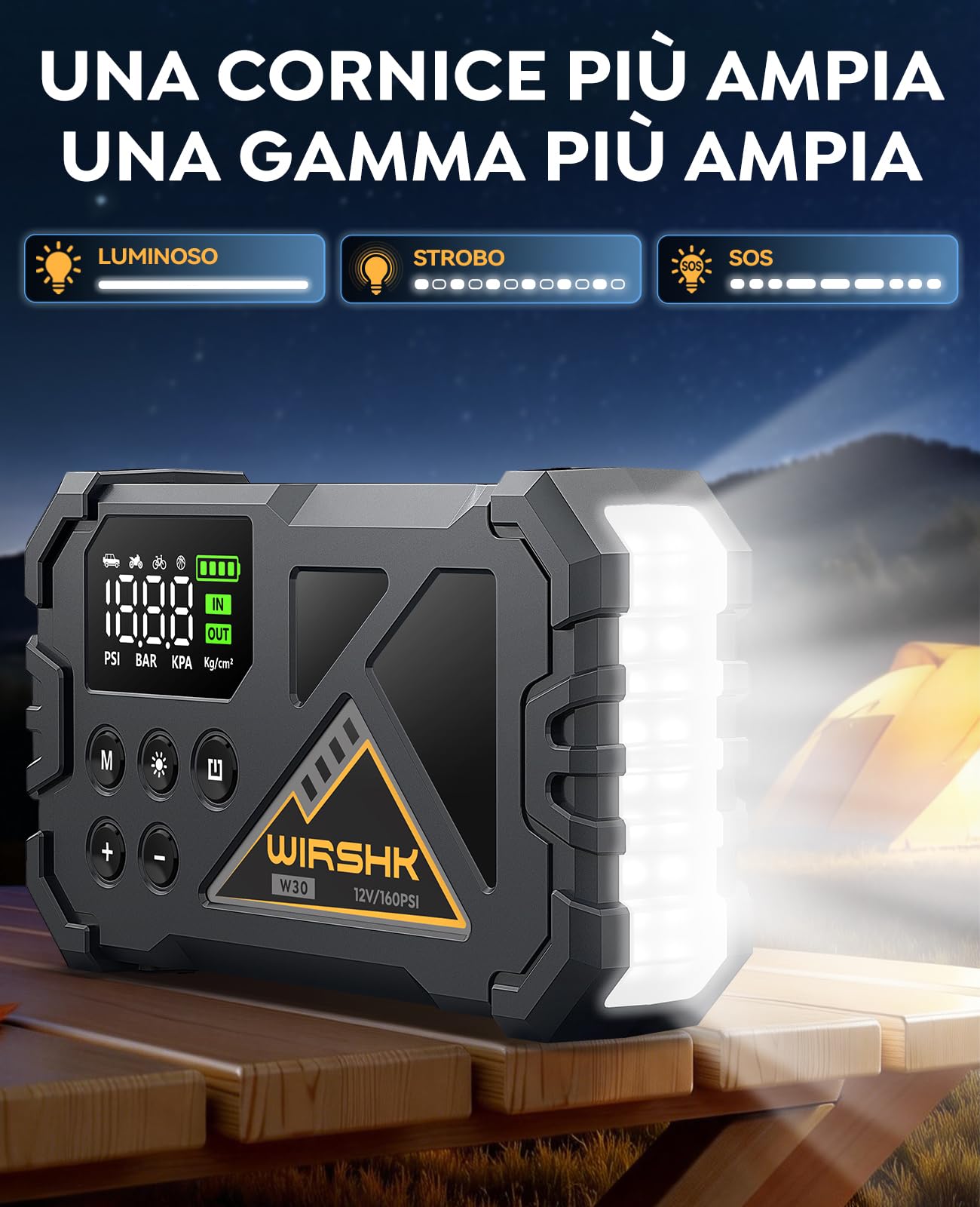 Avviatore Batteria Auto 8000A con Compressore Aria 160PSI,Jump Starter 12V per Benzina 8.0L e Diesel 10L,Display LCD Multifunzione con Visualizzazione Precisa,LED