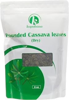 Kopabana Organic Pounded Dried Cassava Leaves 8oz | Isombe Pondu Manioc Hako Bantara - High Iron African Stew Base