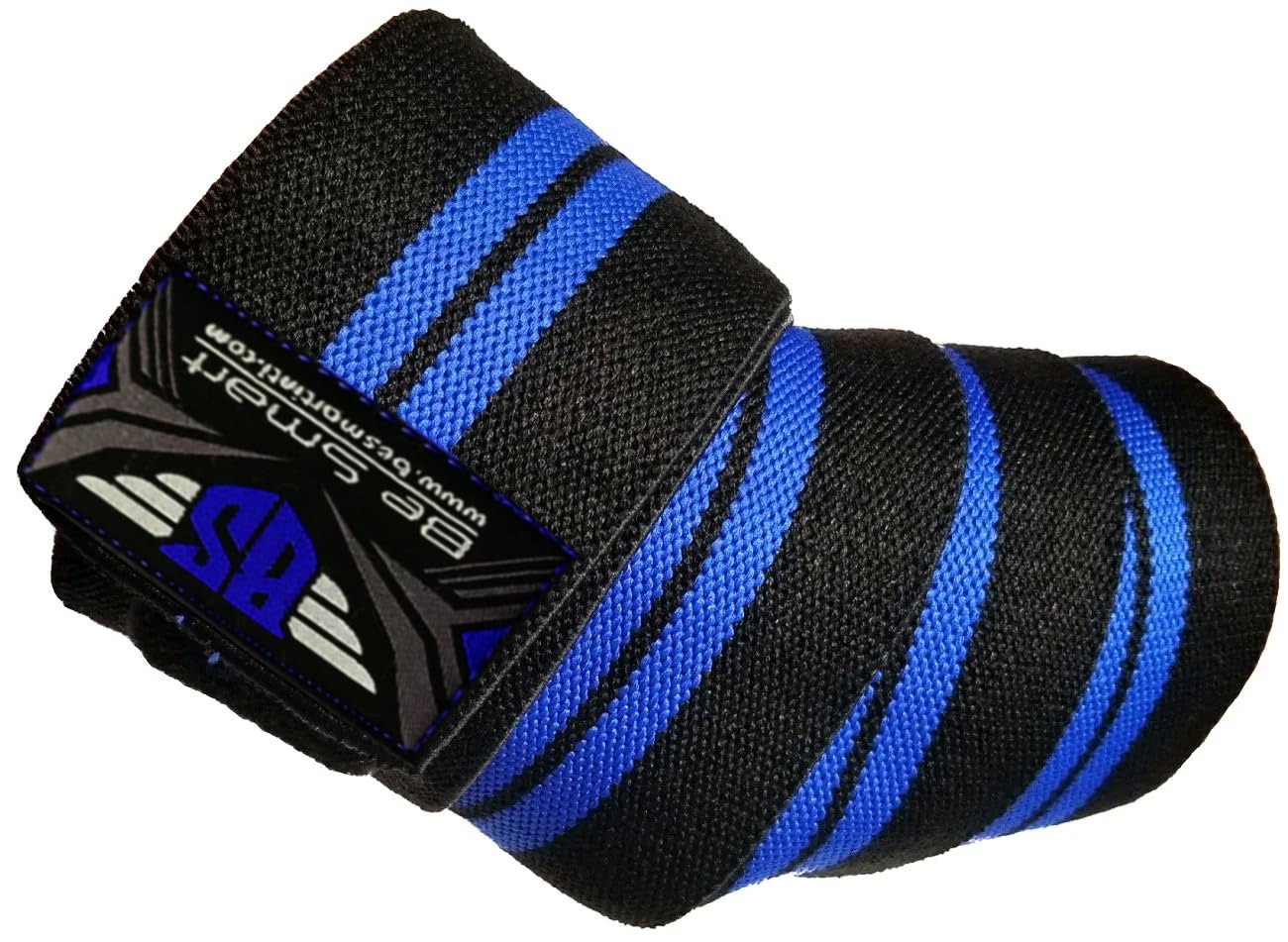 BeSmart HEAVY DUTY ELBOW SLEEVES SUPPORT WRAPS STRAPS GYM POWER WEIGHT LIFTING PAIR (Blue, One Size)