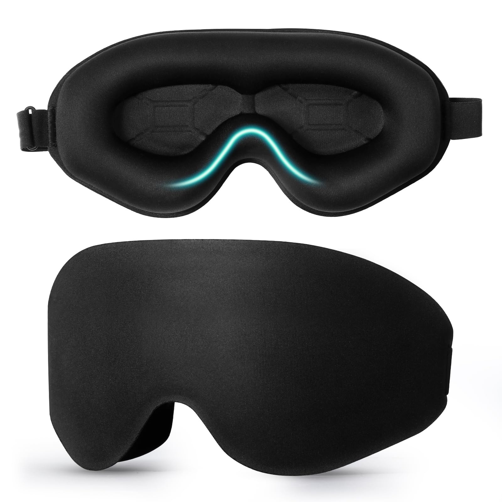 Blendura Antifaz para Dormir, Anti-Luz Tapa Ojos para Dormir 3D Correa Ajustable Sleep Mask para Mujer y Hombre para Dormir Viajar, 1 paquete