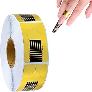 500PCS Nail Forms, Subay Acrylic Nail Forms, Gold Horseshoe Nail Extension Tips, Acrylic Nail/UV Gel Nail Extension Forms Guide Stickers