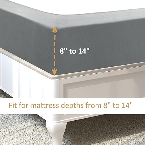Miniatura 5 de PiccoCasa Funda de somier de tela elástica alrededor de 4 lados, sin arrugas para el hogar, funda de colchón elástica para colchones de hasta 14
