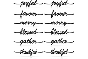 12 Pack Thankful Wood Cutouts for Plates Christmas Table Decoration