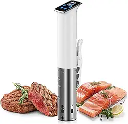 Wancle Máquinas de Sous Vide, Circulador de Imersão de Panela Sous-Vide de 1100 Watts, IPX7 Impermeável, Silencioso, Fácil de Usar para Chefs Domésticos