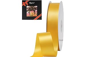LIUYAXI 1 Inch Yellow Ribbon, 50 Yards Continuous