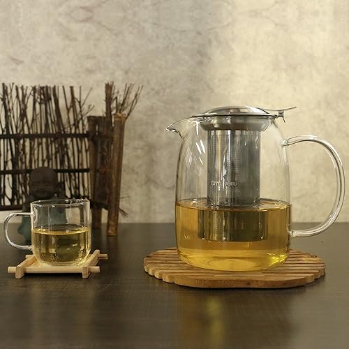 Miniatura 7 de Tetera de vidrio con infusor, infusores de té para té suelto, pequeña olla de té de hojas sueltas, resistente al calor, ideal para fiestas de té y