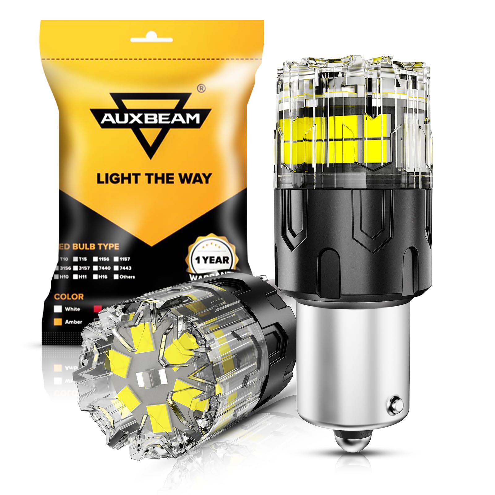 Auxbeam 2026 B2 Series 1156 LED Bulbs White Backup Reverse Light