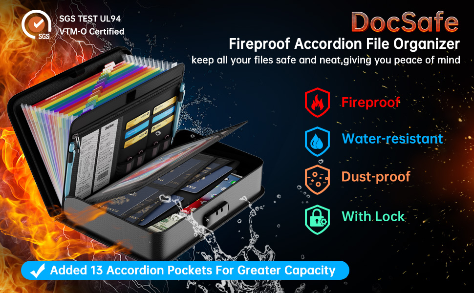 Amazon.com : DocSafe Accordion File Organizer Bag with Lock